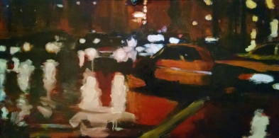 A Crossing in Red, oil on linen, 48" x 24", 2016